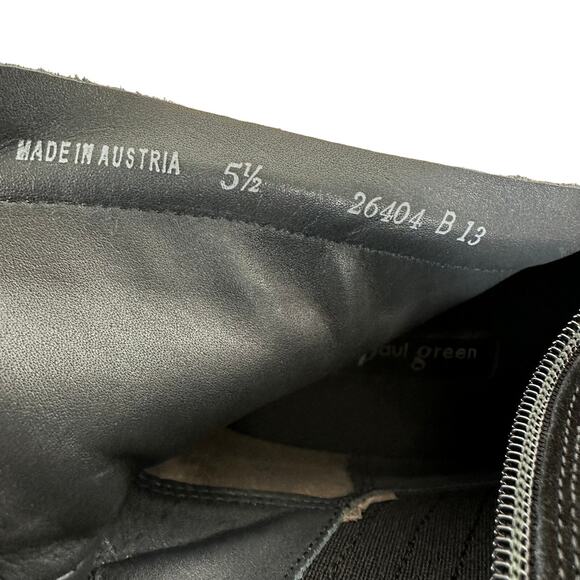 Paul Green NWOB Oakley Suede Boot Black Size 5.5 (US 8) Side Zip Chunky Heel - Picture 7 of 10